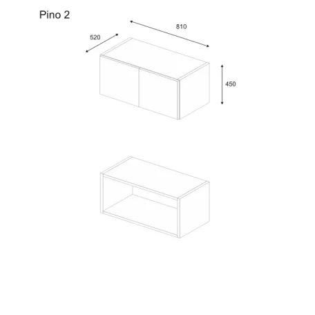 Pino 2 magasító 81 cm fehér színben