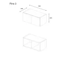 Pino 3 magasító 96 cm szürke színben