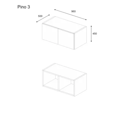 Pino 3 magasító 96 cm artisan színben