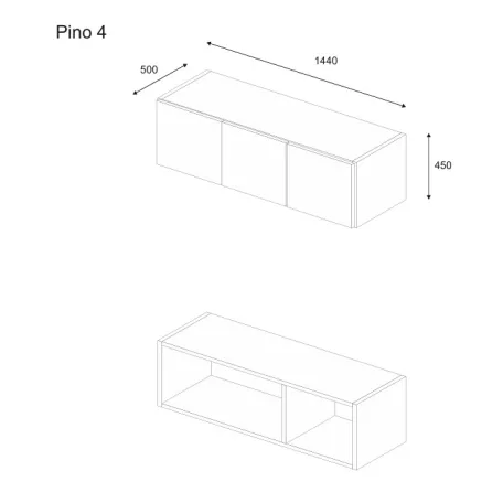 Pino 4 magasító 144 cm artisan színben