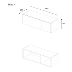 Pino 4 magasító 144 cm fehér színben
