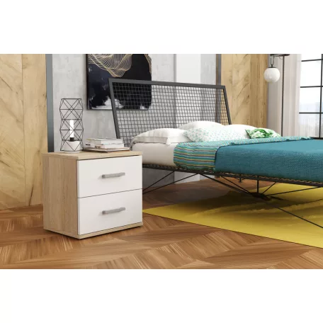 GODA II 2 S éjjeliszekrény sonoma/fehér színben