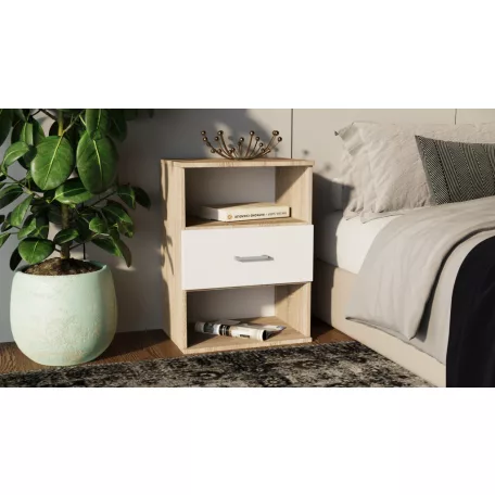 GODA III 1 S éjjeliszekrény sonoma/fehér színben