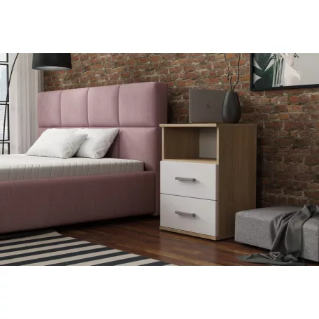 GODA III 2 S éjjeliszekrény sonoma/fehér színben