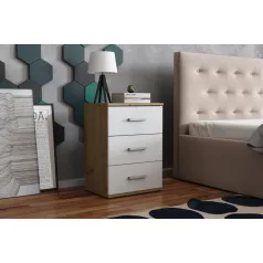 GODA III 3 S éjjeliszekrény artisan/fehér színben