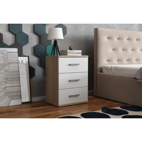 GODA III 3 S éjjeliszekrény sonoma/fehér színben