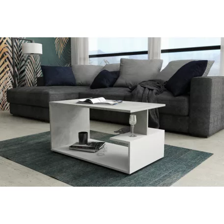 Dante dohányzóasztal beton/fehér színben