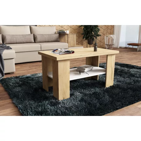 Olga dohányzóasztal craft/fehér színben