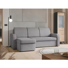   Totii sarok ülőgarnitúra világos szürke szövettel ágyazható, ágyneműtartós Lux 05