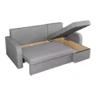 Totii sarok ülőgarnitúra világos szürke szövettel ágyazható, ágyneműtartós Lux 05