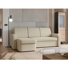   Totii sarok ülőgarnitúra bézs szövettel ágyazható, ágyneműtartós Lux 25