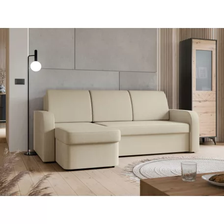 Totii sarok ülőgarnitúra bézs szövettel ágyazható, ágyneműtartós Lux 25