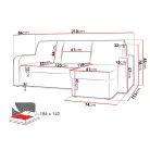 Totii sarok ülőgarnitúra bézs szövettel ágyazható, ágyneműtartós Lux 25