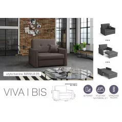   VIVA BIS I. előre nyíló rugós fotelágy Manila 05 színben