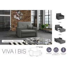   VIVA BIS I. előre nyíló rugós fotelágy Manila 15 színben