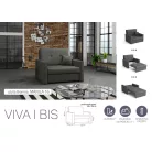 VIVA BIS I. előre nyíló rugós fotelágy Manila 16 színben