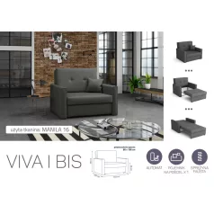   VIVA BIS I. előre nyíló rugós fotelágy Manila 16 színben