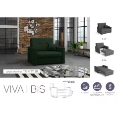   VIVA BIS I. előre nyíló rugós fotelágy Trinity 28 színben