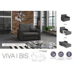   VIVA BIS I. előre nyíló rugós fotelágy Trinity 34 színben