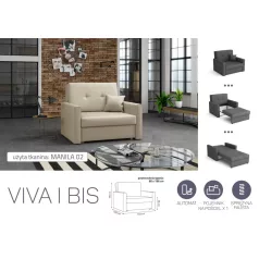   VIVA BIS I. előre nyíló rugós fotelágy Manila 02 színben