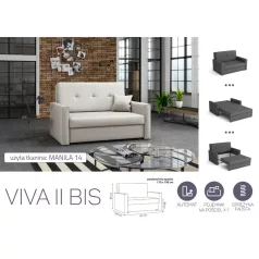   VIVA BIS II. előre nyíló rugós kanapé MANILA 14 színben