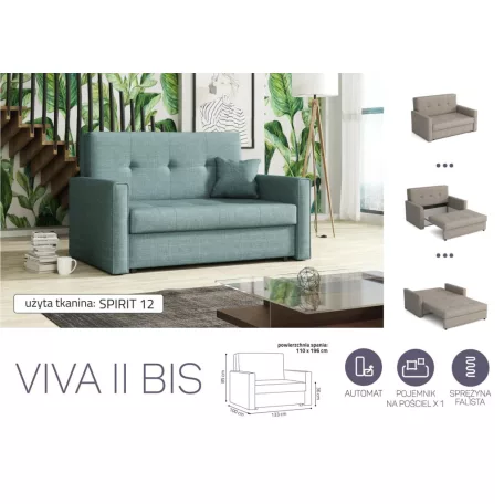 VIVA BIS II. előre nyíló rugós kanapé SPIRIT 12 színben