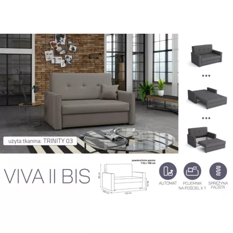 VIVA BIS II. előre nyíló rugós kanapé Trinity 03 színben