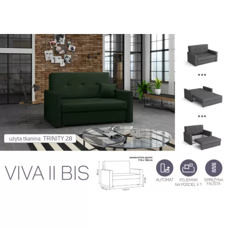 VIVA BIS II. előre nyíló rugós kanapé Trinity 28 színben