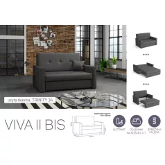   VIVA BIS II. előre nyíló rugós kanapé Trinity 34 színben