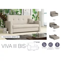   VIVA BIS III. előre nyíló rugós kanapé Spirit 02 színben