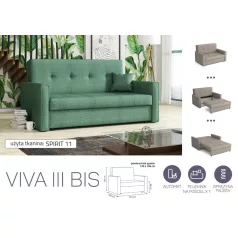   VIVA BIS III. előre nyíló rugós kanapé Spirit 11 színben
