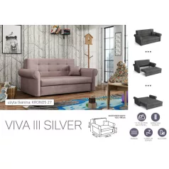 VIVA SILVER III. előre nyíló rugós kanapé -kronos 27