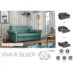   VIVA SILVER III. előre nyíló rugós kanapékronos 26 színben