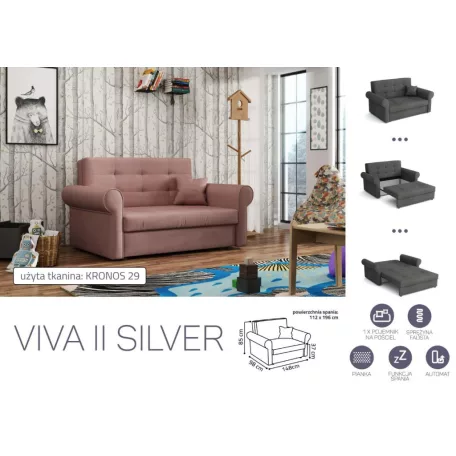 VIVA SILVER II. előre nyíló rugós kanapé Mono 233 színben