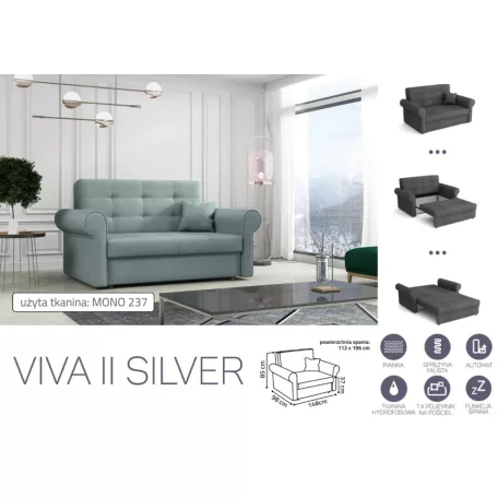 VIVA SILVER II. előre nyíló rugós kanapé Mono 237 színben
