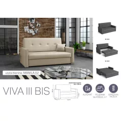   VIVA BIS III. előre nyíló rugós kanapé Manila 02 színben