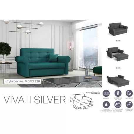 VIVA SILVER II. előre nyíló rugós kanapé Mono 238 színben