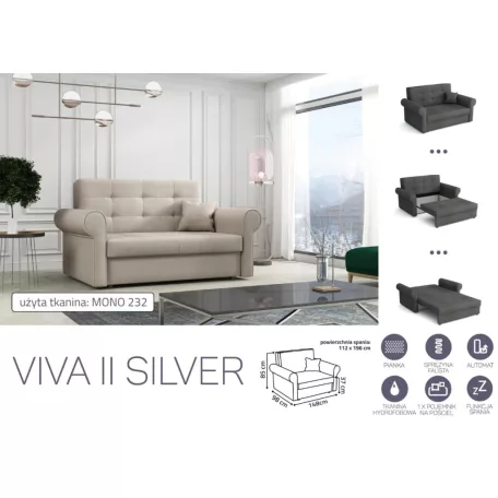 VIVA SILVER II. előre nyíló rugós kanapé Mono 232 színben