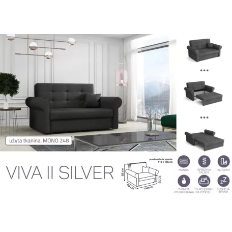 VIVA SILVER II. előre nyíló rugós kanapé Mono 248 színben
