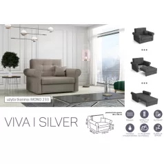   VIVA SILVER I. előre nyíló rugós fotelágy Mono 233 színben