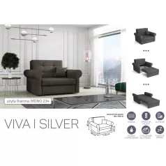   VIVA SILVER I. előre nyíló rugós fotelágy Mono 234 színben