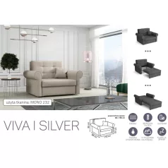   VIVA SILVER I. előre nyíló rugós fotelágy Mono 232 színben