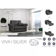   VIVA SILVER I. előre nyíló rugós fotelágy Mono 247 színben