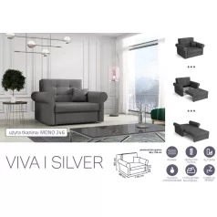   VIVA SILVER I. előre nyíló rugós fotelágy Mono 246 színben