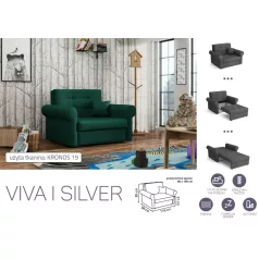   VIVA SILVER I. előre nyíló rugós fotelágykronos 19 színben