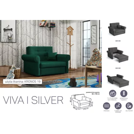 VIVA SILVER I. előre nyíló rugós fotelágykronos 19 színben