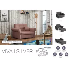   VIVA SILVER I. előre nyíló rugós fotelágykronos 29 színben