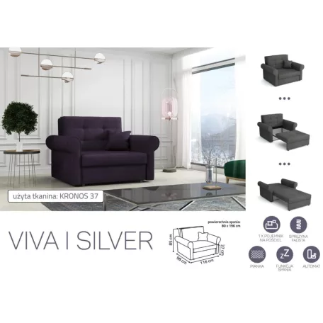 VIVA SILVER I. előre nyíló rugós fotelágykronos 37 színben