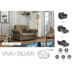   VIVA SILVER I. előre nyíló rugós fotelágy Paros 3 színben