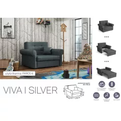   VIVA SILVER I. előre nyíló rugós fotelágy Paros 6 színben